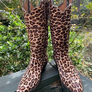 Larry Mahan Animal Print Heeled Boots